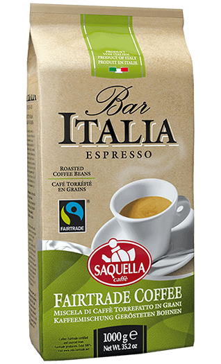 Saquella Caffe Bar Italia Fairtrade 1kg Bohnen