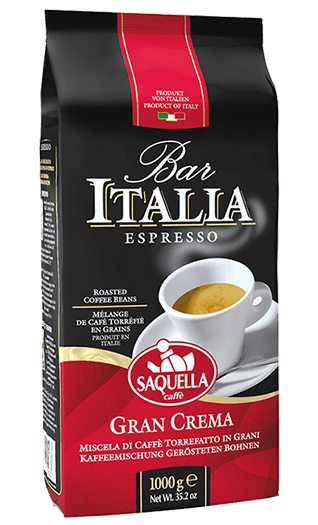 Saquella Caffe Bar Italia Gran Crema 1kg Bohnen